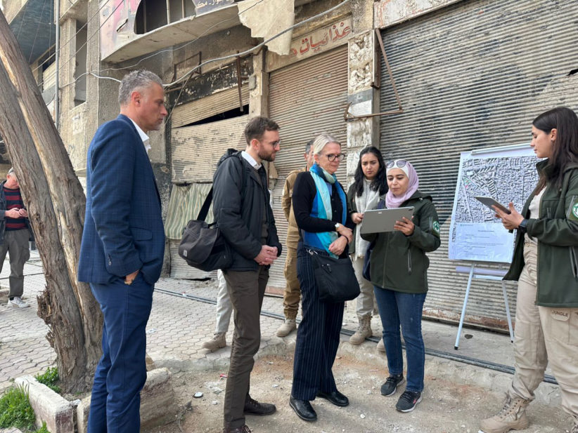 IM assistant Hiba Bitar displays the information management system used by NPA’s survey teams in Yarmouk