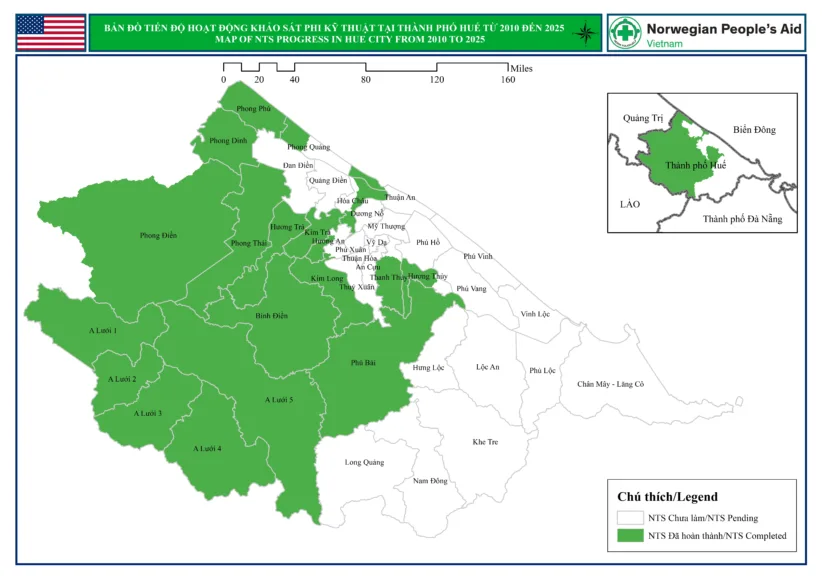 243 NPA Hue NTS completion in A Luoi 220825 To date weve completed non technical surveys in 13 of Hue Citys 40 communes covering 57