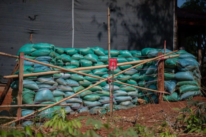 The bomb is just meters from family houses with children playing around in this area daily.