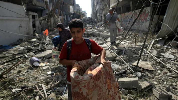 Civilians in Gaza  under Israeli attack