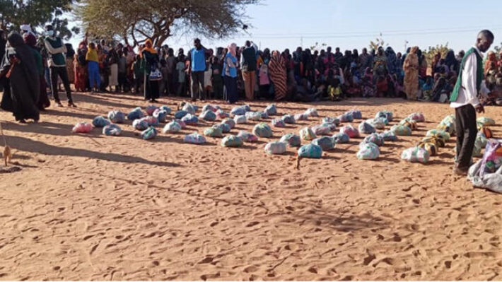 Distribution of NFI's (Non-food items) by emergency response rooms in Zam Zam IDP Camp in North-Darfur, December 2023.