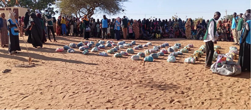 Distribution of NFI's (Non-food items) by emergency response rooms in Zam Zam IDP Camp in North-Darfur, December 2023.